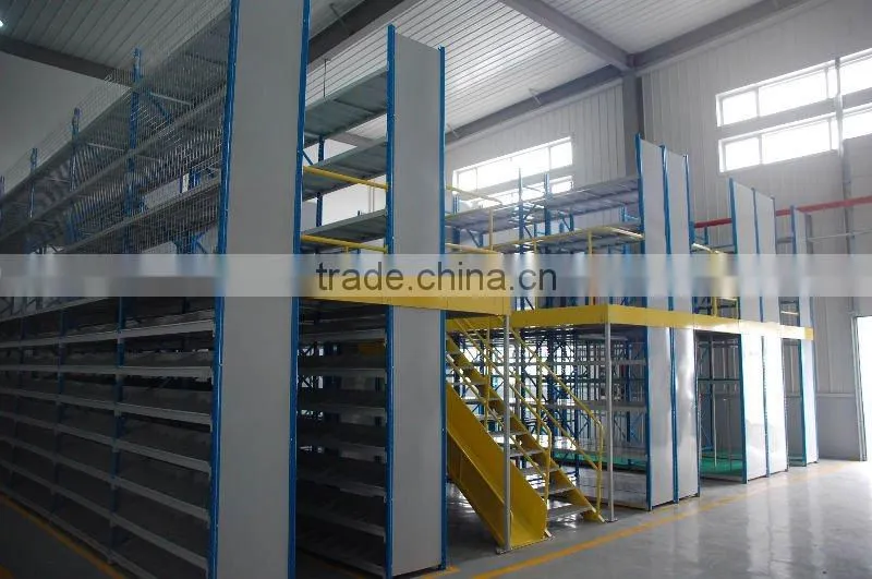 pallet racking supported mezzanine in heavy duty loading capacity