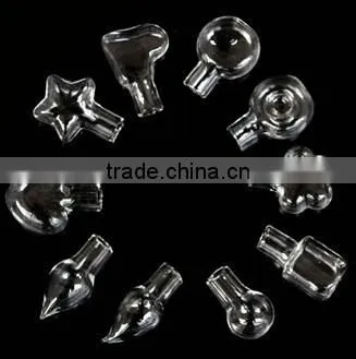 Small glass bottles With Loops Screws Necklaces glass vials