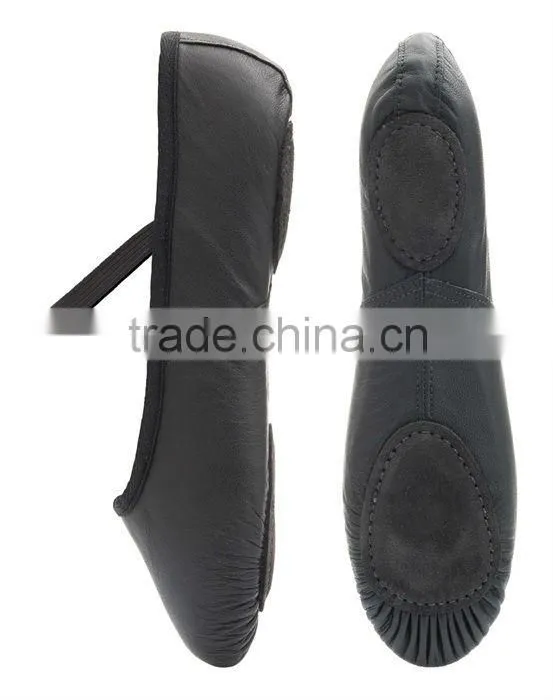 Black Leather Ballet Shoes For Kids Boys &Girls