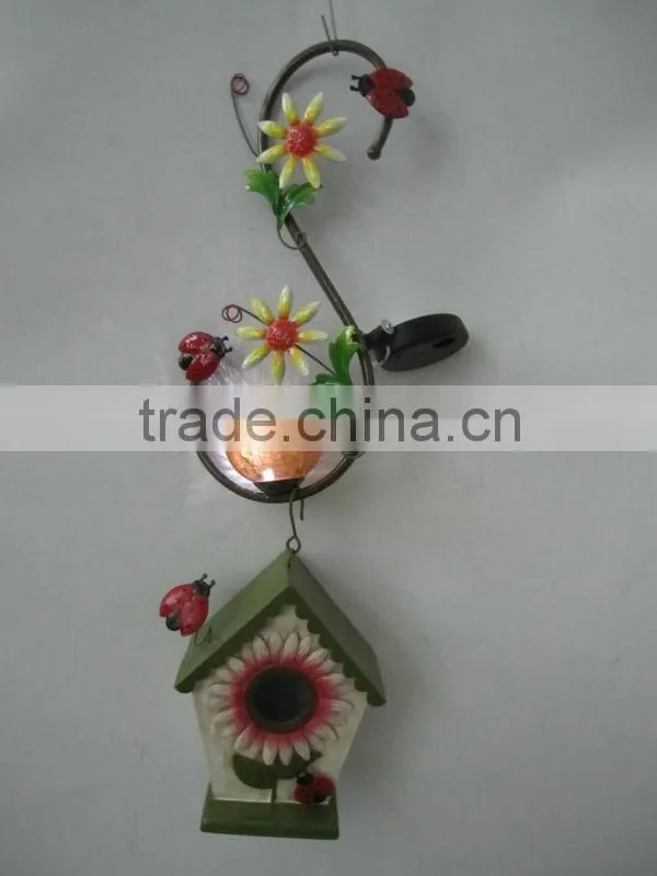 decorative painting metal bird house for garden decoration