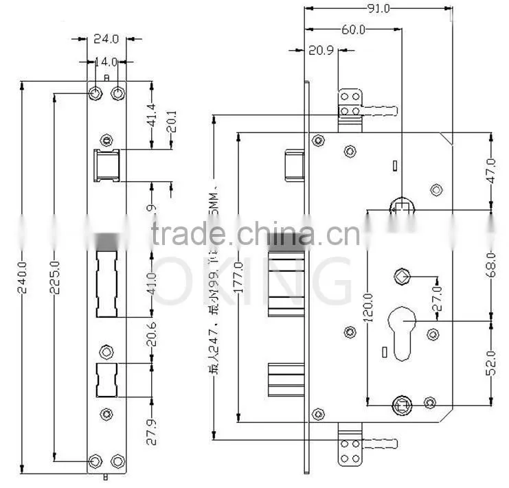 Digital password panel door lock for hotel