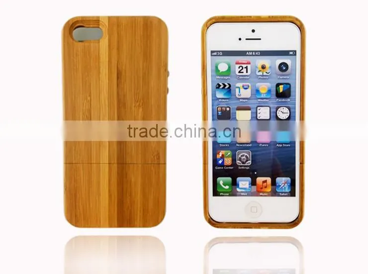 OEM Carbonized Bamboo Wood Cell Case for Iphone cover for iphone 5 two parts with press key