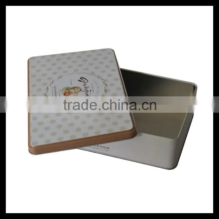 New Design Rectangle Pretty Cookie Metal Tin Box For Cookie Storage