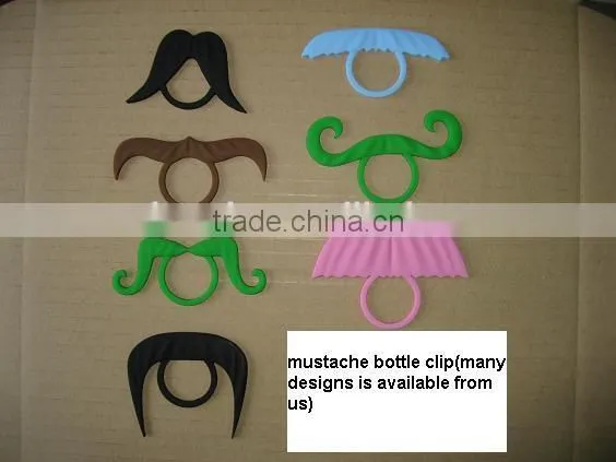 2014 hot sell Silicone mustache beer bottle markers and bottle clip markers