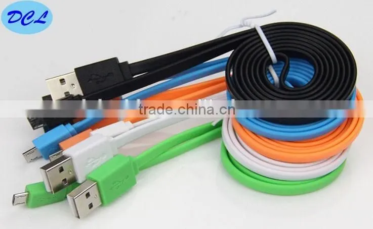Colorful flat usb cable male to micro 5PIN