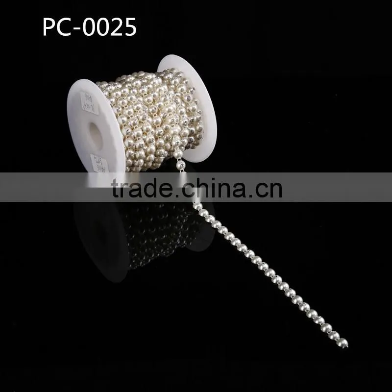 2016 Bling bling decorative rhinestone trim pearl bridal head rhinestone chain