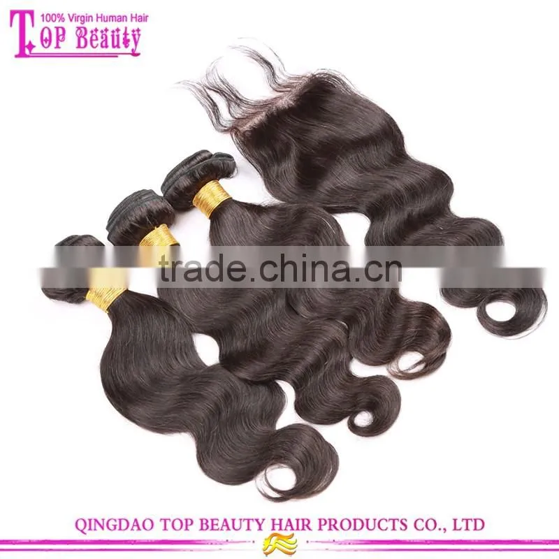 2016 fashion hair wholesale 6A grade natural color indian hair remy lace front closure with baby hair