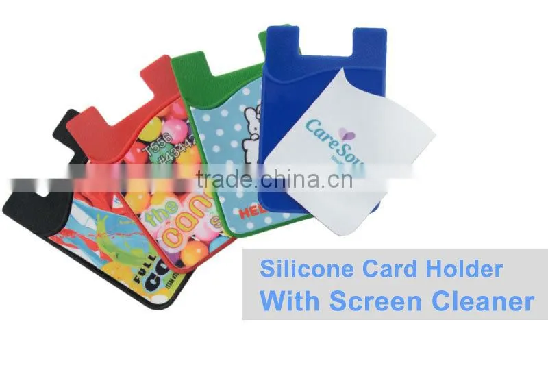 Sticky cellphone card poket Touch U mobile phone stand with silk print logo