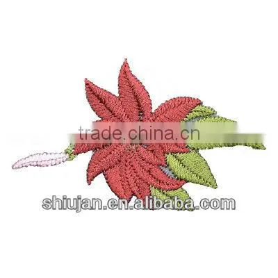 Sew on pink flower embroidery patch / garment accessory