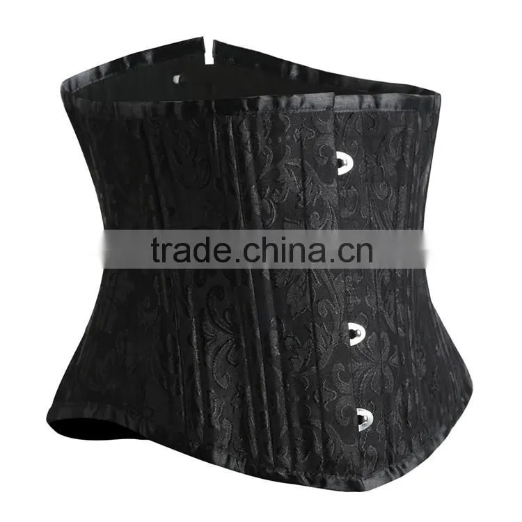 women brocade 24 double steel boned corset tight waist cincher corset