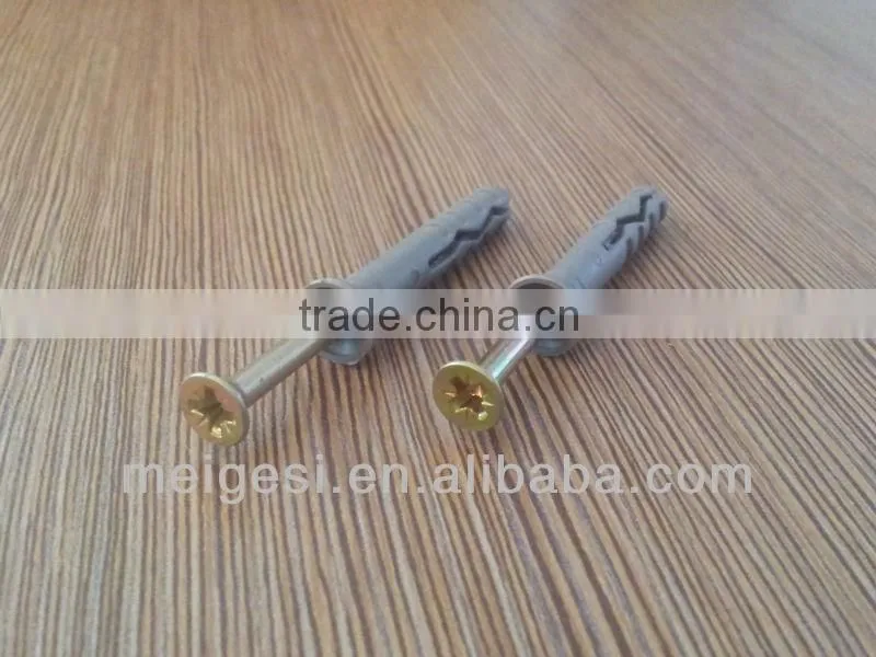 Flat head nylon screw nail with plug