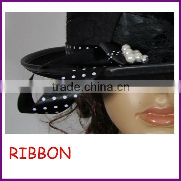 Fashion and Magic black top hat with ribbon