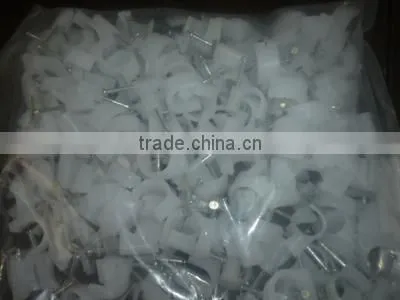 electric wire circle nail metal hanroot plastic wall nail nylon cable clip