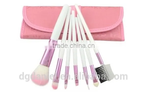 7pcs pink synthetic girls cosmetic brushes