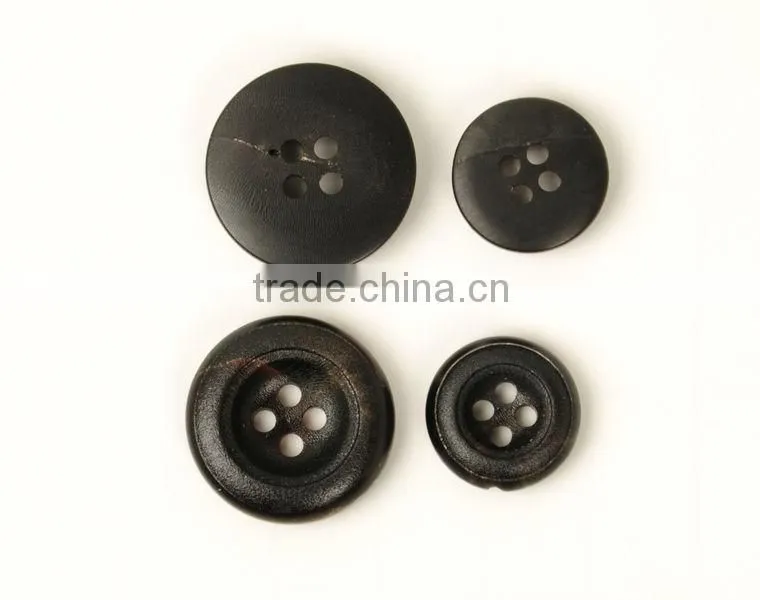 Black Horn Buttons For Coat 4 holes