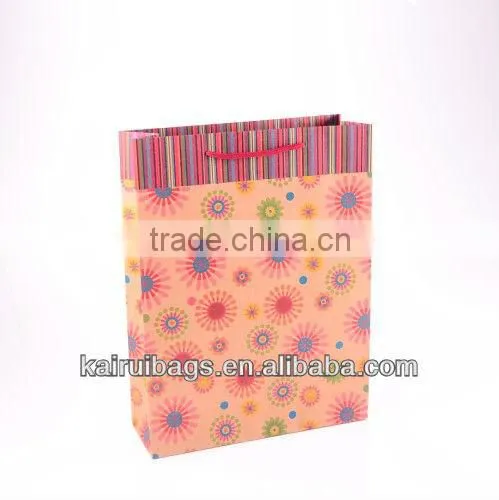 Kraft paper lawn and leaf bags with ribbon handle