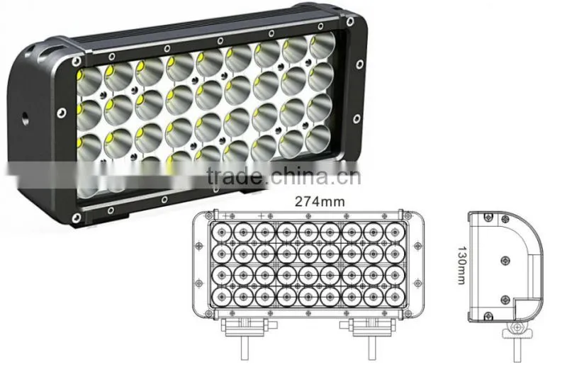 China MZ Factory Direct 11'' 108W 9500lm led offroad bars light Flood Spot Combo four row Square Led Light Bars ETI LED Hi Power