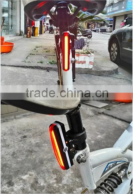 USB Rechargeable Led Bike Bicycle Laser Beam Rear Tail Light Strobe Light lamp On Bike