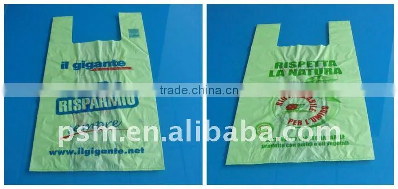 Biodegradable eco friendly cornstarch plastic shopping bag