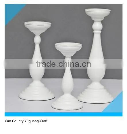 Home Decoration White and black 3 Set of Wooden Candle Holder
