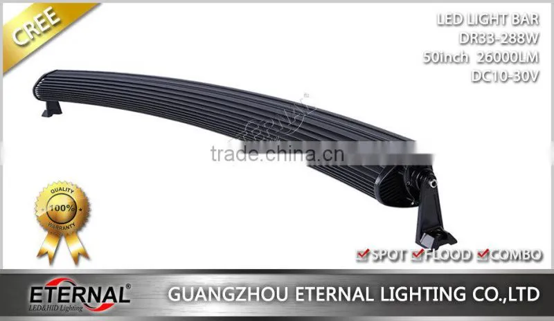 50in 288W high power radius offroad 4x4 raciing powersports ATV UTV SUV bune buggy truck led light bar