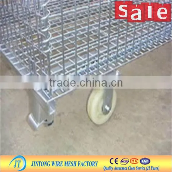 heavy duty galvanized mesh box wire cage metal bin storage container