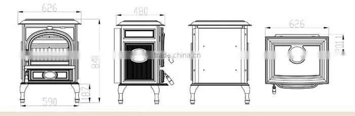 2017 Newest wood stove type cast iron wood burning fireplace from manufacturers china