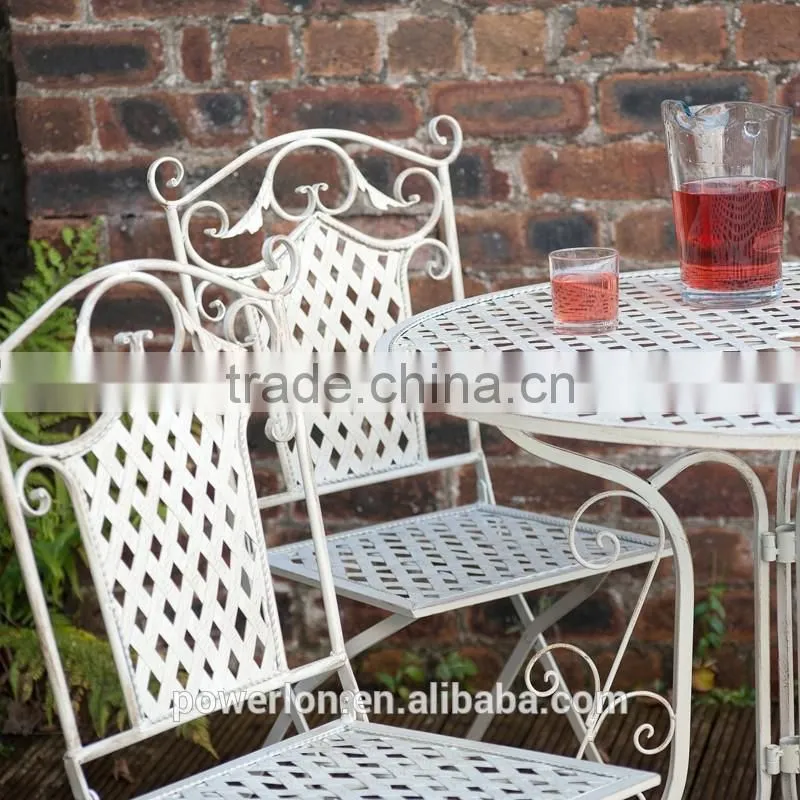 Fabulous stylish wrought iron 4 Folding Chair 90cm Round Patio Set