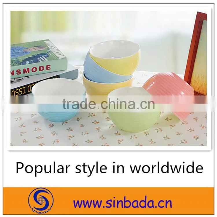 colorful ceramic bowl with screw-thread