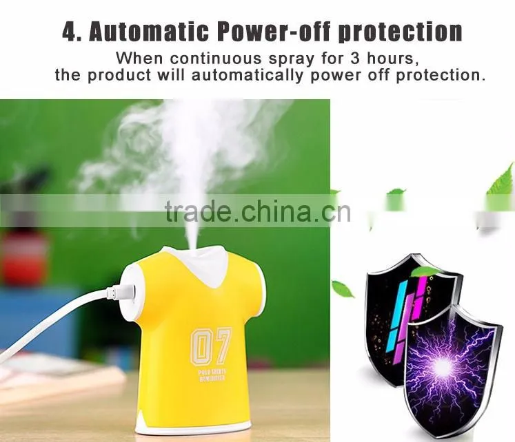 New Arrival Polo Shirts Humidifier, Creative Mini Air Humidifier, USB Mute House Multifunctional Humidifier
