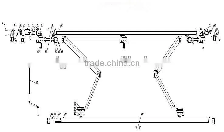 2016 Sigma coffee shop Retractable Awning balcony Half-cassette Awning