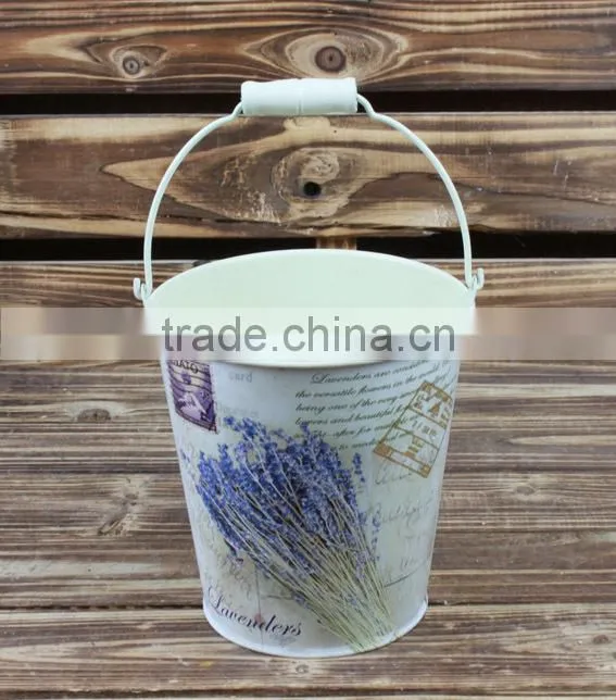 2016 garden decoration paper decal lavender flower bucket for home decor