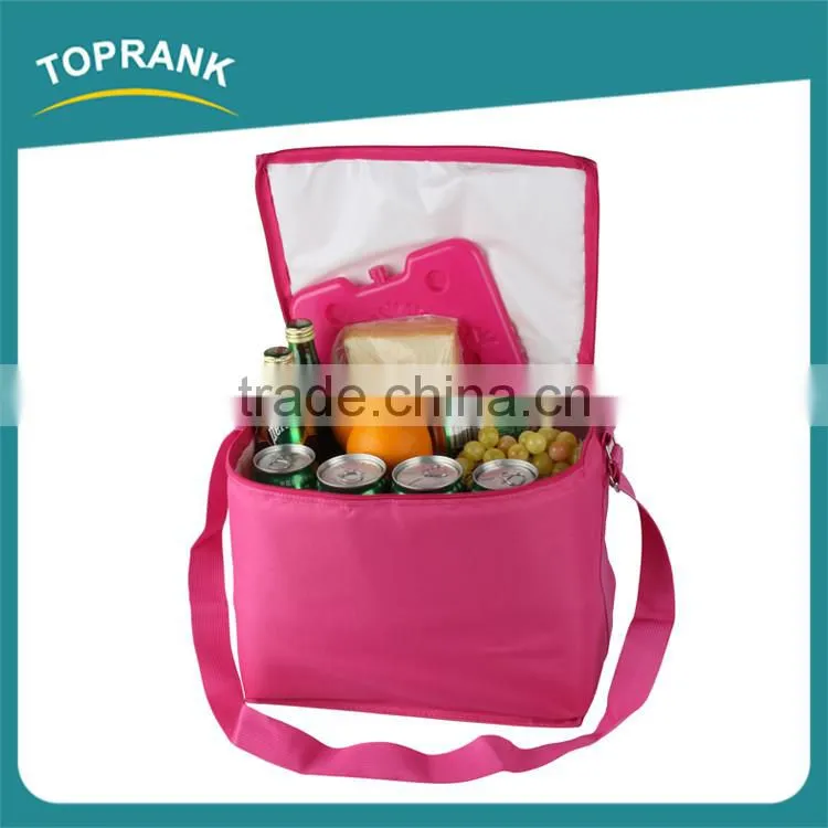 Custom color promotional foldable insulated frozen whole foods cooler bag with ice brick