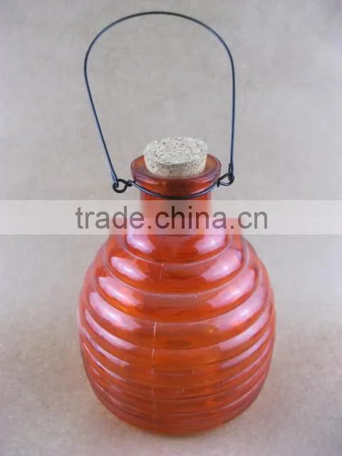 3 sizes Colored glass wasp trap hanging glass bee catcher, glass pest catcher