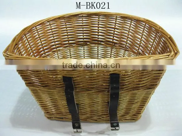 wicker bicycle basket with cage for cats or dogs factory supply