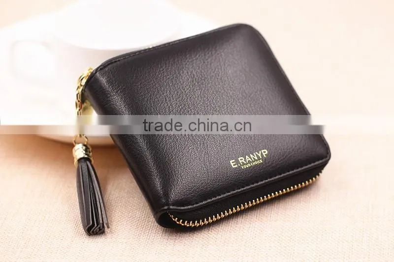 Custom High-Quality Multi-color Leather Woman Zip Wallet