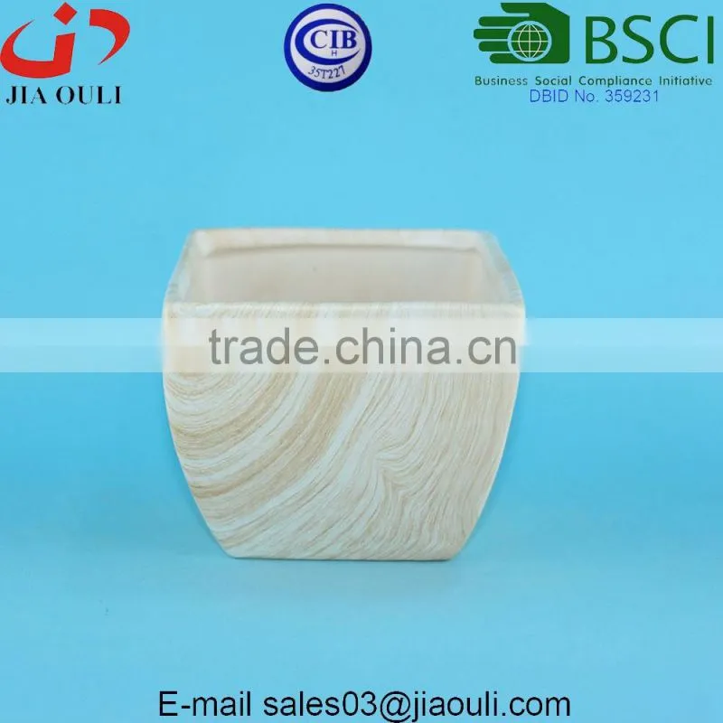 12cm Marble design ceramic square plant pot