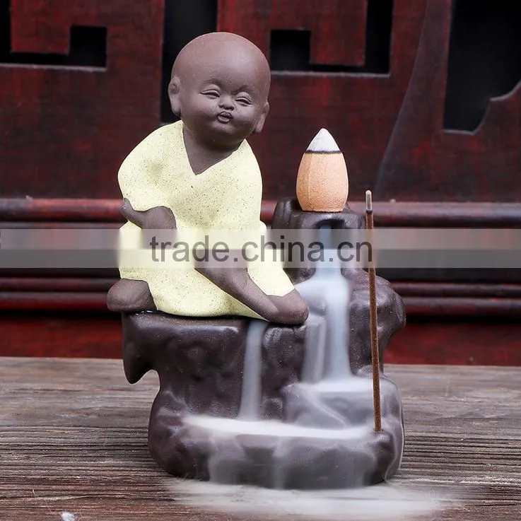 Kungfu Monk Backflow Incense burner Creative Arts And crafts