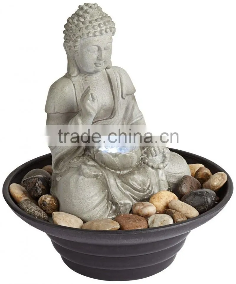 Sitting Buddha LED Tabletop Zen Fountain