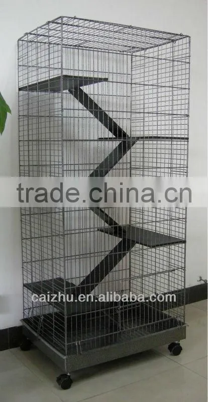 5 Levels Wooden Ladder Big Metal Ferret Chinchilla Hamster Pet Cages
