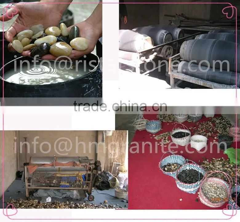 Polished natural white river pebble stone