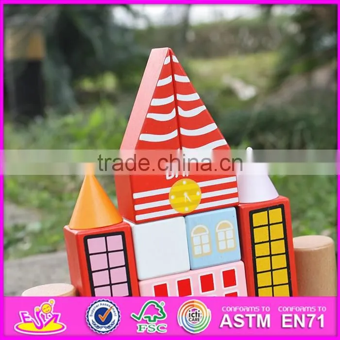 2017 new design 25 pieces educational toys wooden toddler building blocks W13A124