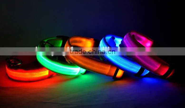 Wholesale Flashing LED Nylon Dog Collar Factory Directly