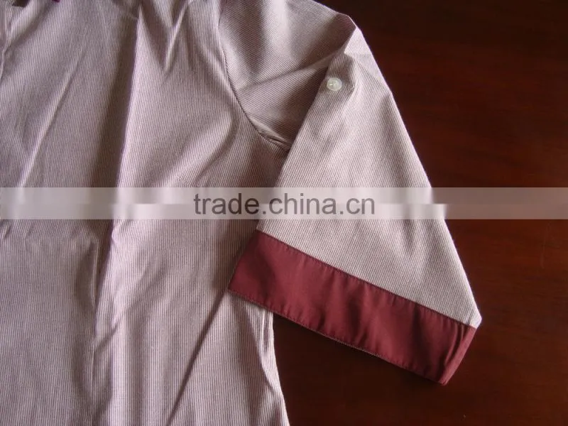 Lady's spandex shirt,slim fit,stripe design,Three-quarter length sleeves