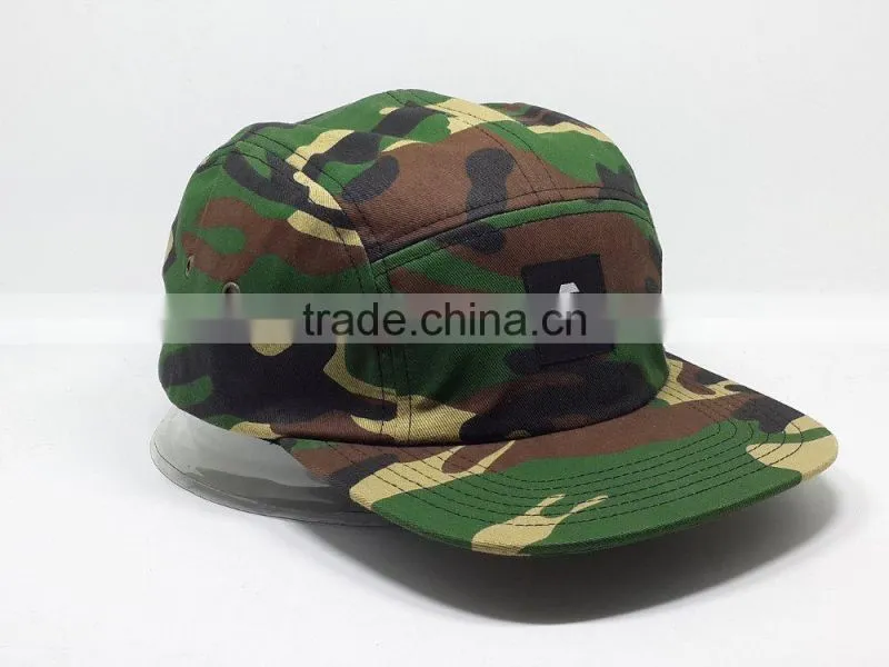 custom made design camo 5 panel snapback cap/hat