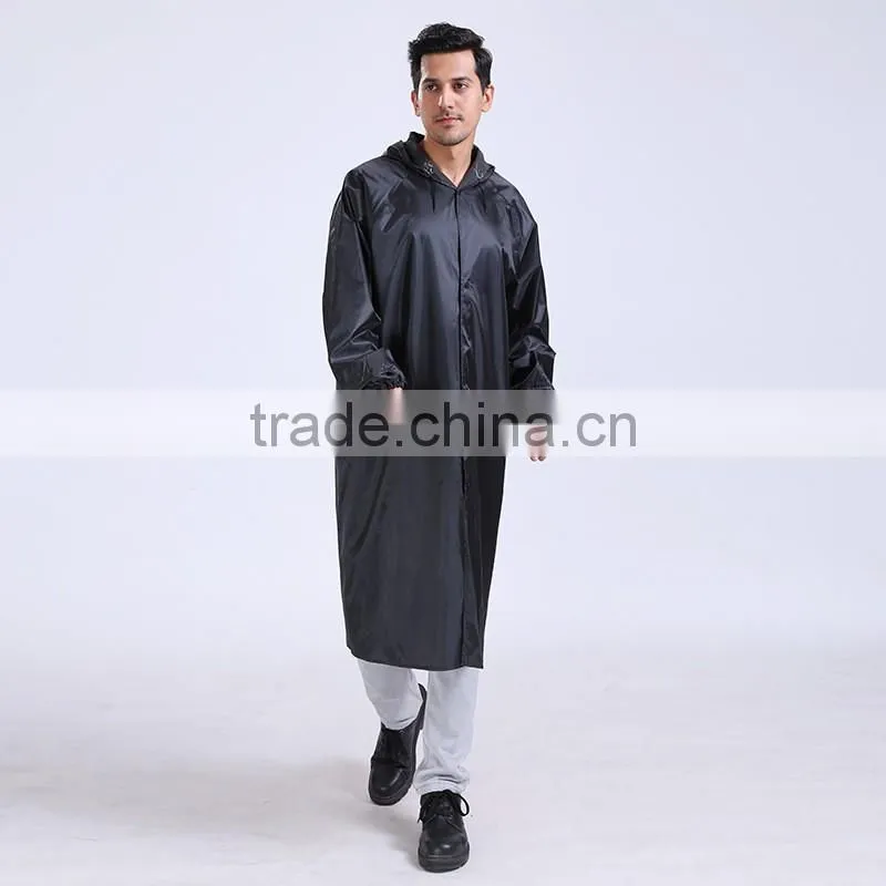 Long raincoat poncho hooded long polyester rain coat one piece rain coat waterproof