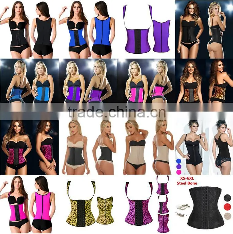 2016 newly produced polyester 9 bones waist trainer diamand waist trainer polyester