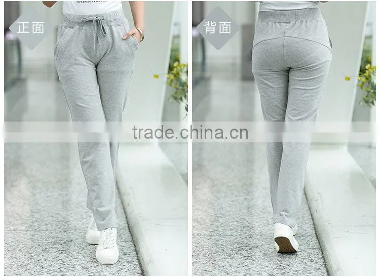 Wholesale Skinny Fitted 100% Polyester Spandex Yoga Sweat pants with Side Pocket for Women