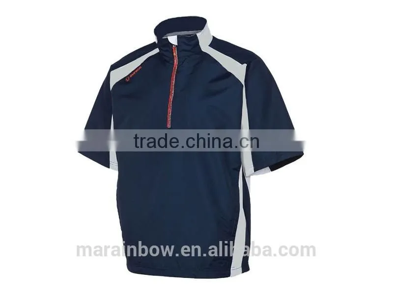 customized high quality wind breaker Golf Mens Water Repellent Golf Half Sleeve Windshirt