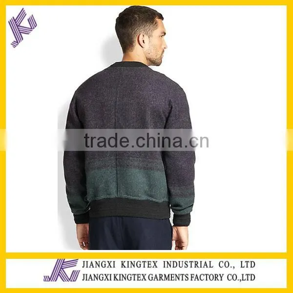 Ombre Bomber Jacket,fashion subtle ombre effect updates jacket ,ribbed trim warmth jacket
